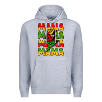 Heather Grey mama lightning bolt juneteenth Premium Hoodie - LillyAllenDesigns