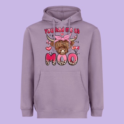 You Had Me At Moo Heavyweight Hoodie Designed By Maliassmallbusiness