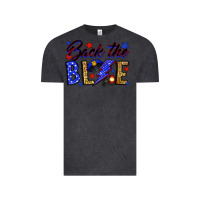 Vintage Black Back the blue with lightning bolt Vintage Tee - Neo Western