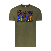 Vintage Olive Back the blue with lightning bolt Vintage Tee - Neo Western