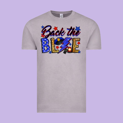 Back The Blue With Lightning Bolt Vintage Tee Designed By Neo Western