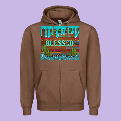 Blessed Annd Cactus With Gemstone Tumbler Zipper Hoodie Designed By Artiststas