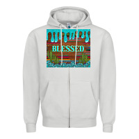 Dove Grey blessed annd cactus with gemstone tumbler Zipper Hoodie - Artiststas