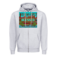 Heather Grey blessed annd cactus with gemstone tumbler Zipper Hoodie - Artiststas