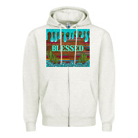 Oatmeal Heather blessed annd cactus with gemstone tumbler Zipper Hoodie - Artiststas