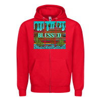 Red blessed annd cactus with gemstone tumbler Zipper Hoodie - Artiststas