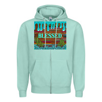 Seafoam blessed annd cactus with gemstone tumbler Zipper Hoodie - Artiststas