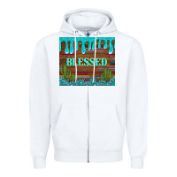 White blessed annd cactus with gemstone tumbler Zipper Hoodie - Artiststas