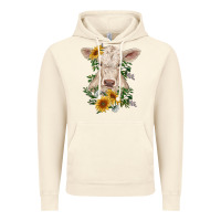 Vintage Artic charolais calf with sunflowers Vintage Hoodie - RanaPortraitStore