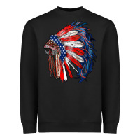 Black american flag indian headdress Heavyweight Sweatshirt - RanaPortraitStore