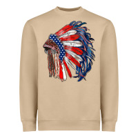Mushroom american flag indian headdress Heavyweight Sweatshirt - RanaPortraitStore