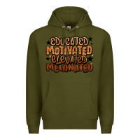Army Green educated motivated elevated melanated Premium Hoodie - LillyAllenDesigns