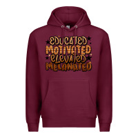 Burgundy educated motivated elevated melanated Premium Hoodie - LillyAllenDesigns