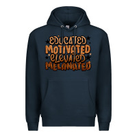 Navy educated motivated elevated melanated Premium Hoodie - LillyAllenDesigns