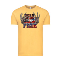 Vintage Mustard Born to be free 4th of July Vintage Tee - CowGirlArtShop