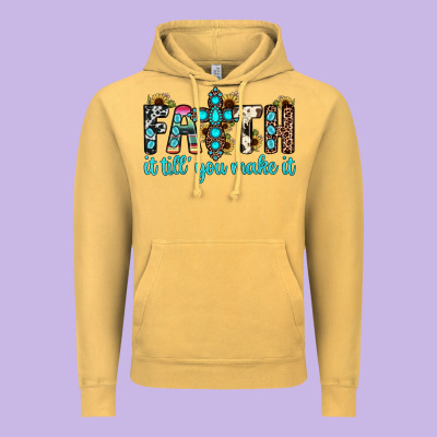 Faith It Till You Make It Vintage Hoodie Designed By Jahusdesignshop