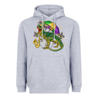Heather Grey mardi gras tree rex Heavyweight Hoodie - MaliasSmallBusiness