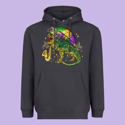 Mardi Gras Tree Rex Heavyweight Hoodie Designed By Maliassmallbusiness