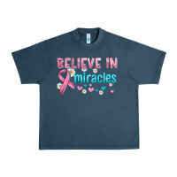 Midnight Navy believe in miracles with ribbon Urban Heavy Tee - HRA Design Shop