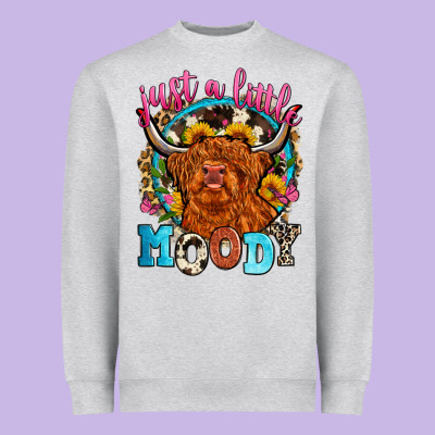 Just A Little Moody Heavyweight Sweatshirt Designed By Zillion Design Studio