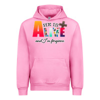 Fuchsia Pink He is Alive Urban Hoodie - Bettercallsaul