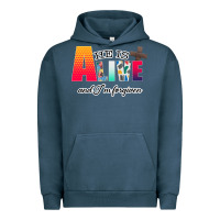 Pigment Midnight Navy He is Alive Urban Hoodie - Bettercallsaul