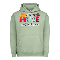 Pigment Oil Green He is Alive Urban Hoodie - Bettercallsaul