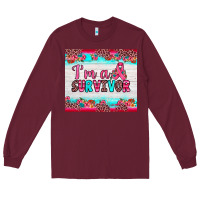 Burgundy i'm a survivor Long Sleeve Tee - JahusDesignShop