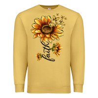 Antique Gold faith sunflower Premium Sweatshirt - MaliasSmallBusiness