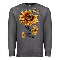 Charcoal Heather faith sunflower Premium Sweatshirt - MaliasSmallBusiness