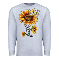 Heather Grey faith sunflower Premium Sweatshirt - MaliasSmallBusiness