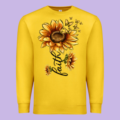 Faith Sunflower Premium Sweatshirt Designed By Maliassmallbusiness