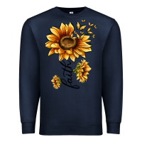 Navy faith sunflower Premium Sweatshirt - MaliasSmallBusiness