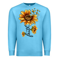 Ocean Blue faith sunflower Premium Sweatshirt - MaliasSmallBusiness