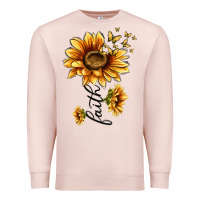 Pale Pink faith sunflower Premium Sweatshirt - MaliasSmallBusiness