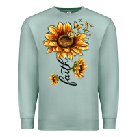 Seafoam faith sunflower Premium Sweatshirt - MaliasSmallBusiness