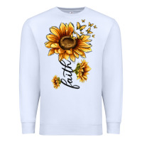 White faith sunflower Premium Sweatshirt - MaliasSmallBusiness