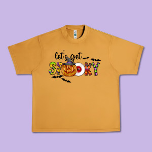 Let's Get Spooky Urban Heavy Tee Designed By Cowhidedigitalart