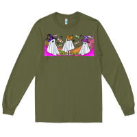 Army Green cutes ghosts libbey glass Long Sleeve Tee - BundleAndBundleShop