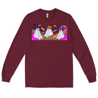 Burgundy cutes ghosts libbey glass Long Sleeve Tee - BundleAndBundleShop