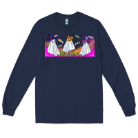 Navy cutes ghosts libbey glass Long Sleeve Tee - BundleAndBundleShop