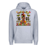 Heather Grey celebrate 1865 juneteenth with black woman Premium Hoodie - LillyAllenDesigns
