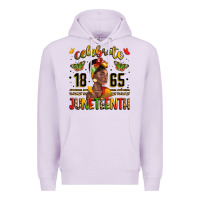 Lilac celebrate 1865 juneteenth with black woman Premium Hoodie - LillyAllenDesigns