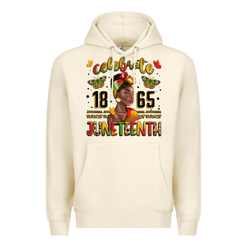 Celebrate 1865 Juneteenth With Black Woman Premium Hoodie by LillyAllenDesigns | Teevron