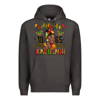 Smoke celebrate 1865 juneteenth with black woman Premium Hoodie - LillyAllenDesigns