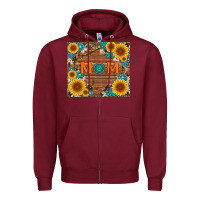 Burgundy sunflower gemstone and mom with cowhide Zipper Hoodie - Artiststas