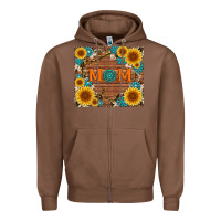 Chestnut sunflower gemstone and mom with cowhide Zipper Hoodie - Artiststas