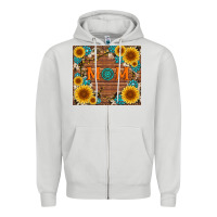 Dove Grey sunflower gemstone and mom with cowhide Zipper Hoodie - Artiststas