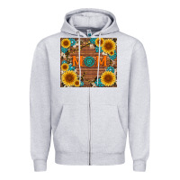 Heather Grey sunflower gemstone and mom with cowhide Zipper Hoodie - Artiststas
