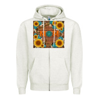 Oatmeal Heather sunflower gemstone and mom with cowhide Zipper Hoodie - Artiststas